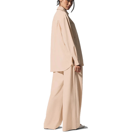 alo Women's Dreamscape Button Down Long Sleeve Macadamia