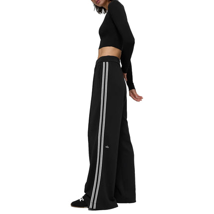 alo Women's Track Star Wide Leg Pant (Regular) Black