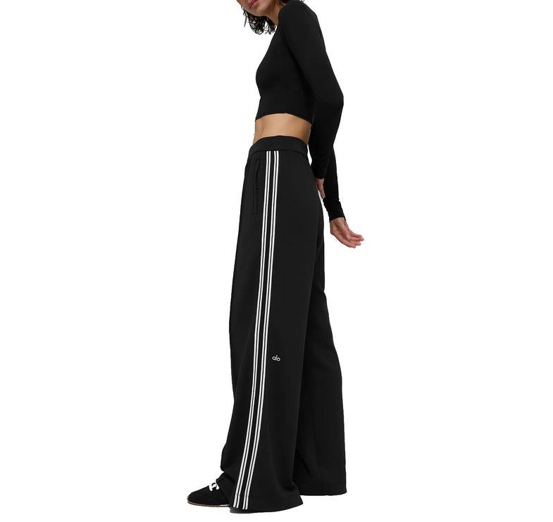 alo Women's Track Star Wide Leg Pant (Regular) Black