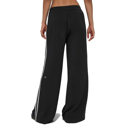 alo Women's Track Star Wide Leg Pant 32" (Long) Black