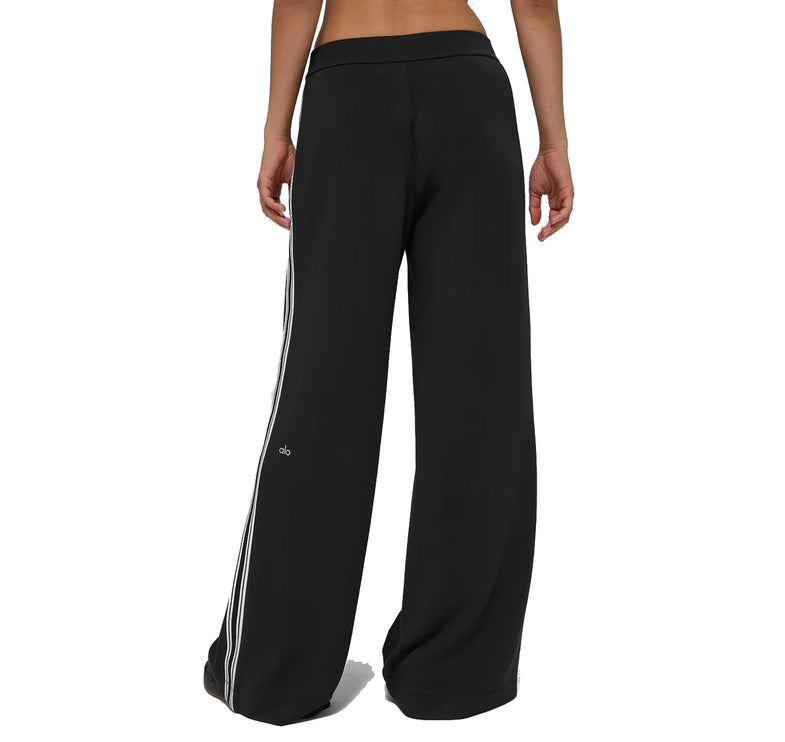 alo Women's Track Star Wide Leg Pant 32" (Long) Black