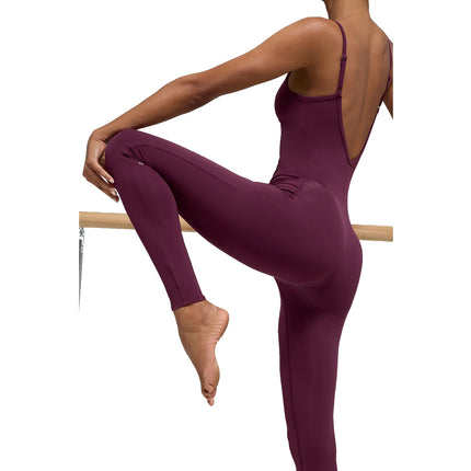 alo Women's Airbrush One And Done Onesie Burgundy