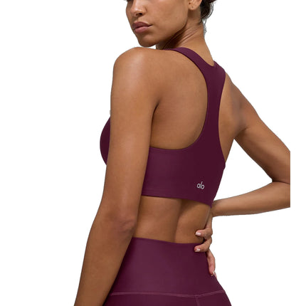 alo Women's Airlift Advantage Racerback Bra Burgundy