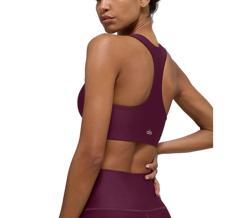 alo Women's Airlift Advantage Racerback Bra Burgundy