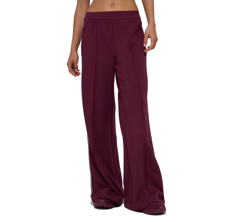 alo Women's Track Star Wide Leg Pant 30" (Regular) Burgundy