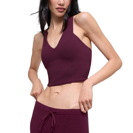 alo Women's Airbrush Real Bra Tank Burgundy