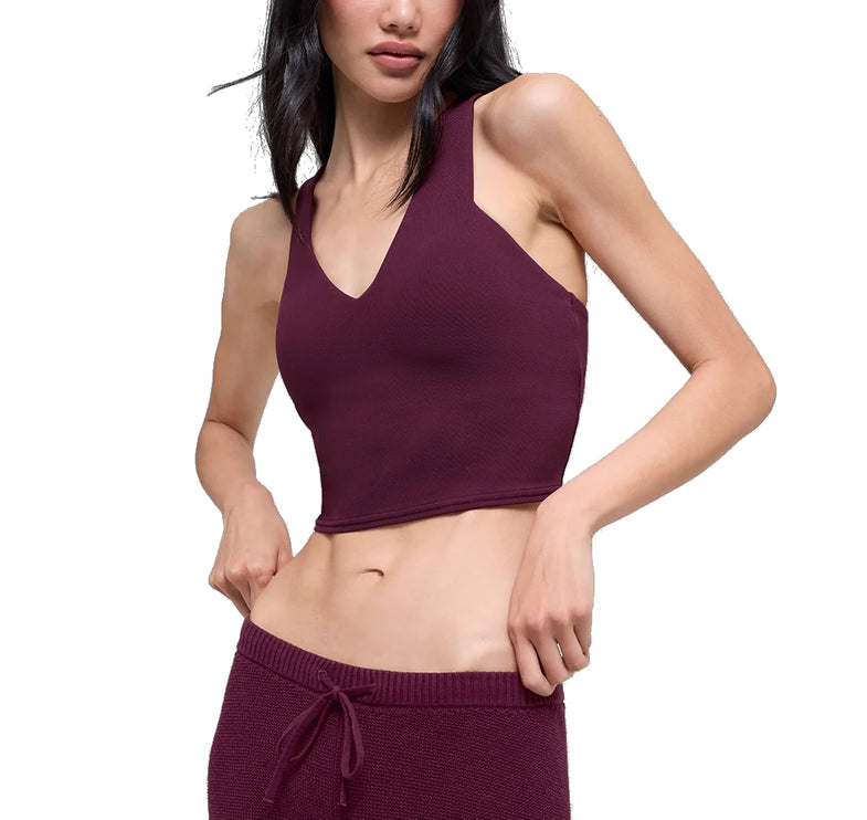 alo Women's Airbrush Real Bra Tank Burgundy
