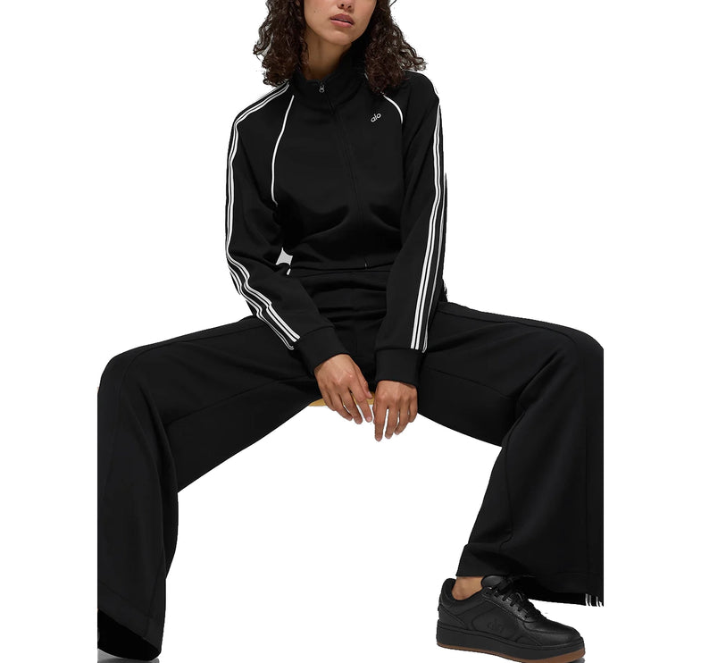 alo Women's Track Star Full Zip Jacket Black