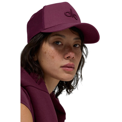 alo Unisex District Trucker Hat Burgundy