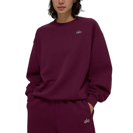 alo Women's Accolade Crew Neck Pullover Burgundy