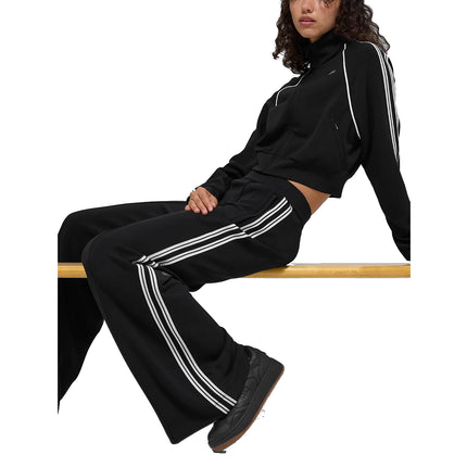 alo Women's Track Star Wide Leg Pant 32" (Long) Black