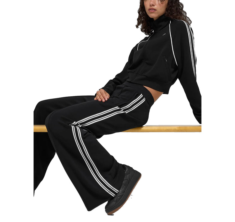 alo Women's Track Star Wide Leg Pant 32" (Long) Black