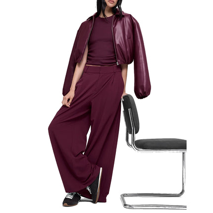 alo Women's High-Waist Dreamscape Trouser (Regular) Burgundy