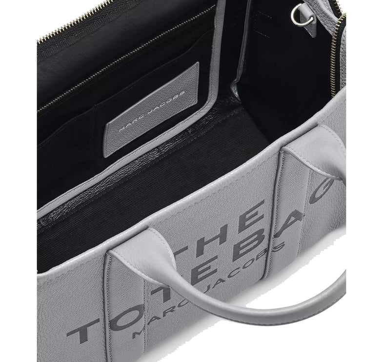 Marc Jacobs Women's The Leather Medium Tote Bag Wolf Grey - Hemen Kargoda