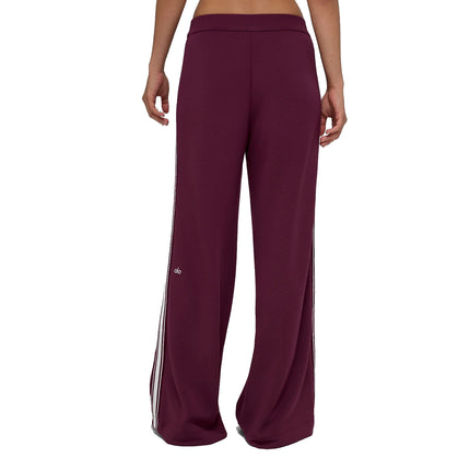 alo Women's Track Star Wide Leg Pant 30" (Regular) Burgundy