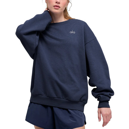 alo Women's Accolade Crew Neck Pullover Navy