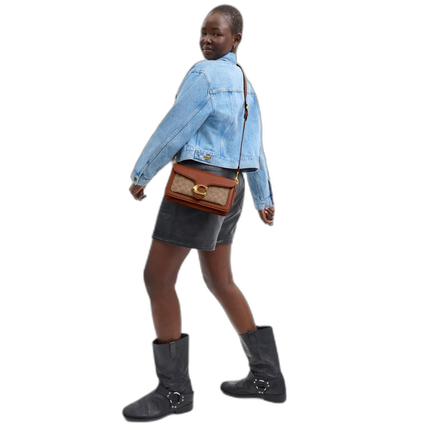 Coach Women's Tabby Shoulder Bag 26 In Signature Canvas Brass/Tan Caramel - Hemen Kargoda