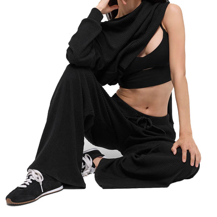 alo Women's Muse Wide Leg Pant Black