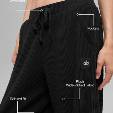 alo Women's Muse Wide Leg Pant Black
