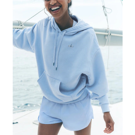 alo Women's Accolade Hoodie Seashell Blue