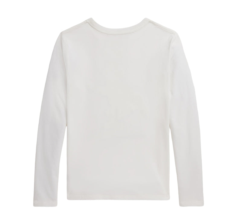 Polo Ralph Lauren Girl's Polo Bear Cotton Long-Sleeve Tee Trophy Cream