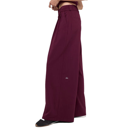alo Women's High-Waist Dreamscape Trouser (Regular) Burgundy
