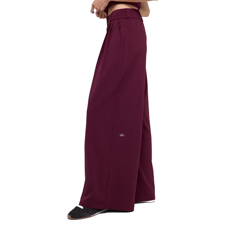alo Women's High-Waist Dreamscape Trouser (Regular) Burgundy