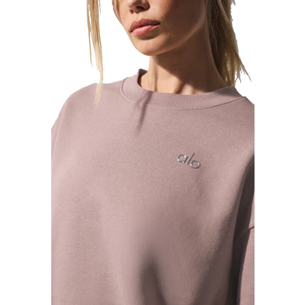 alo Women's Accolade Crew Neck Pullover Taupe