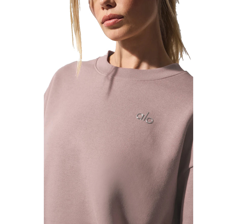 alo Women's Accolade Crew Neck Pullover Taupe