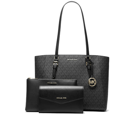 Michael Kors Women's Charlotte Large 3-in-1 Signature Logo Tote Bag Black/Gold - Hemen Kargoda