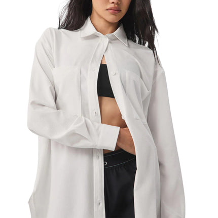 alo Women's Dreamscape Button Down Long Sleeve White