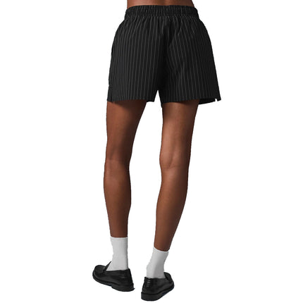 alo Women's Pinstripe Daylight Boxer Short Black/Titanium