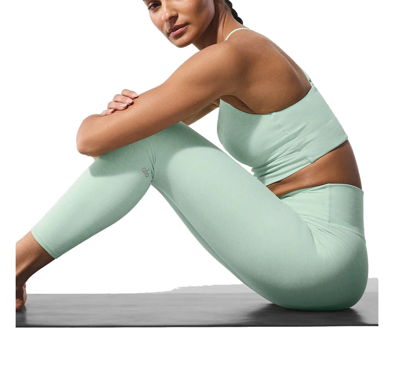 alo Women's Alosoft High-Waist 7/8 Highlight Legging Spearmint Heather