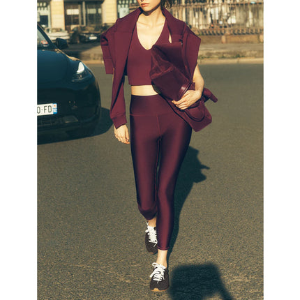 alo Women's 7/8 High-Waist Airlift Legging 24.5" Burgundy