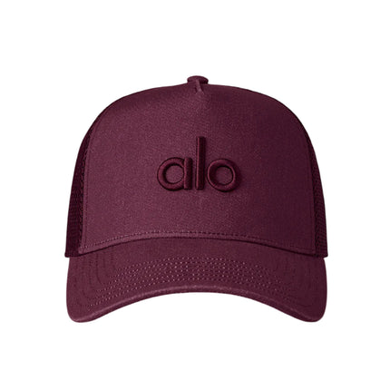 alo Unisex District Trucker Hat Burgundy