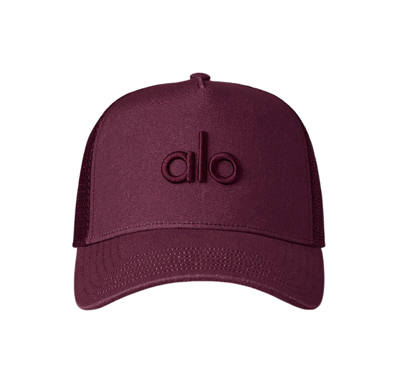 alo Unisex District Trucker Hat Burgundy