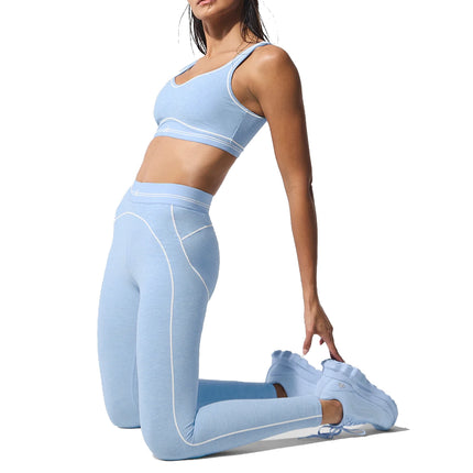 alo Women's Alosoft High-Waist Heart Throb Legging Seashell Blue Heather/White