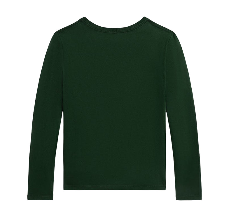 Polo Ralph Lauren Girl's Polo Bear Cotton Long-Sleeve Tee Northwest Pine