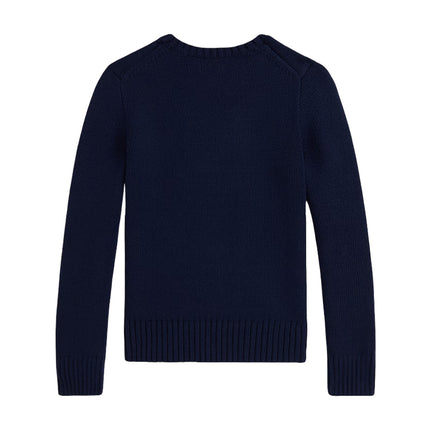 Polo Ralph Lauren Girl's Polo Bear Crewneck Sweater Cruise Navy