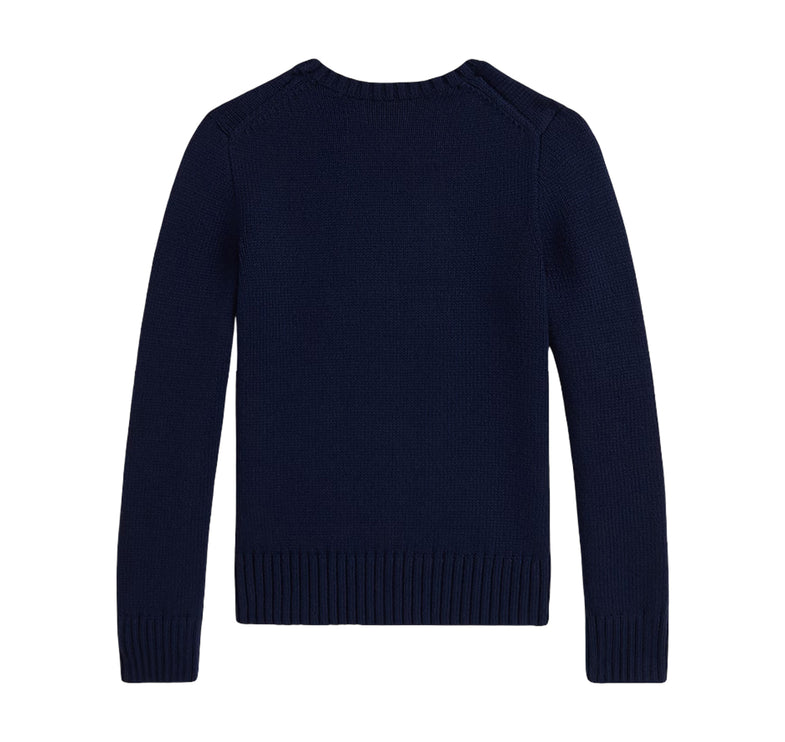 Polo Ralph Lauren Girl's Polo Bear Crewneck Sweater Cruise Navy