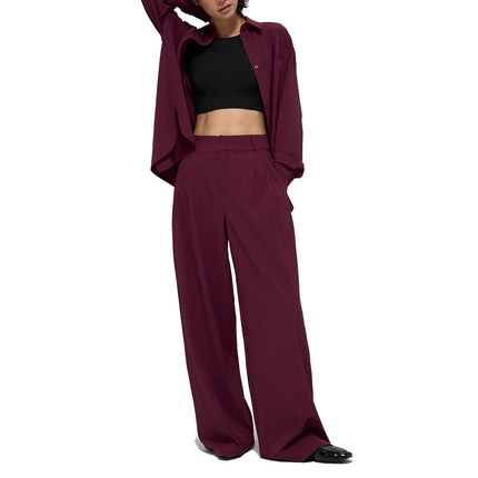 alo Women's High-Waist Dreamscape Trouser (Long) Burgundy