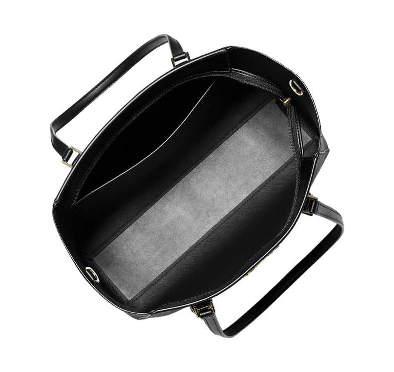 Michael Kors Women's Charlotte Large 3-in-1 Signature Logo Tote Bag Black/Gold - Hemen Kargoda