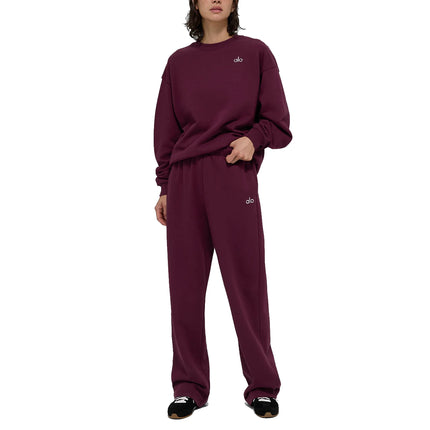 alo Women's Accolade Straight Leg Sweatpant Burgundy