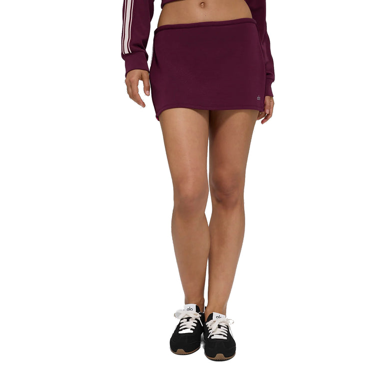 alo Women's Track Star Mini Skirt Burgundy