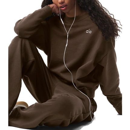 alo Women's Accolade Crew Neck Pullover Espresso