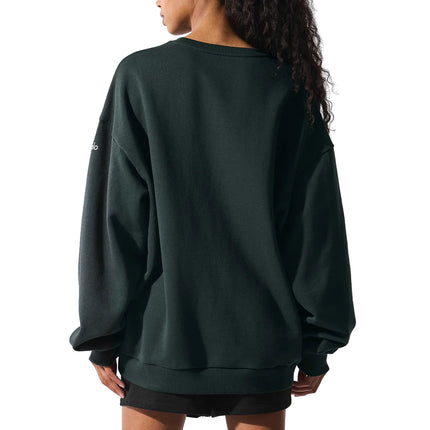alo Women's Chill Crew Neck Pullover Charcoal Green