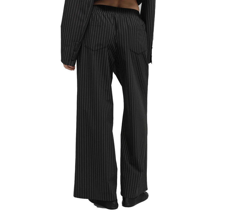 alo Women's Pinstripe Daylight Boxer Pant (Regular) Black/Titanium