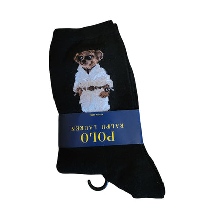 Polo Ralph Lauren Unisex Polo Bear Crew Socks Black - Hemen Kargoda