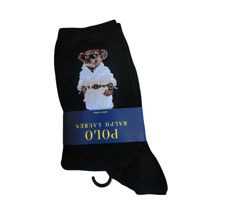 Polo Ralph Lauren Unisex Polo Bear Crew Socks Black - Hemen Kargoda