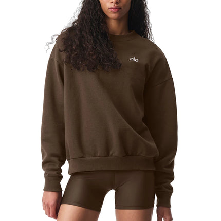 alo Women's Accolade Crew Neck Pullover Espresso